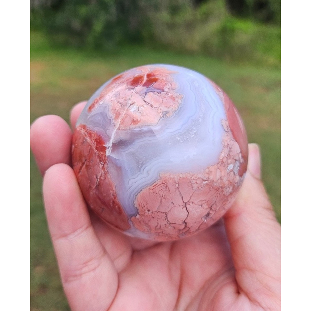 pink agate druzy sphere 2.3 in